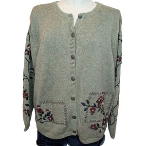 Vintage Northern Reflections Floral Embroidered Cardigan XL